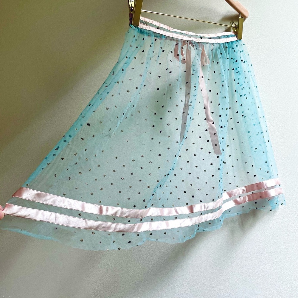 Vintage Blue And Pink Tule Apron Size S/XS - Picture 6 of 12